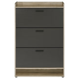 Denia 3-tier Engineered Wood Shoe Cabinet Grey