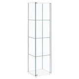 Bellatrix 4-shelf Clear Glass Curio Cabinet White