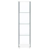 Bellatrix 4-shelf Clear Glass Curio Cabinet White
