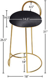 Ring Velvet Counter Stool - Elegant Contemporary Design with Durable Metal Frame & Cozy Cushion