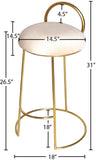 Ring Velvet Counter Stool - Elegant Contemporary Design with Durable Metal Frame & Cozy Cushion