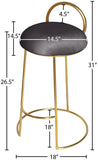 Ring Velvet Counter Stool - Elegant Contemporary Design with Durable Metal Frame & Cozy Cushion