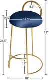 Ring Velvet Counter Stool - Elegant Contemporary Design with Durable Metal Frame & Cozy Cushion