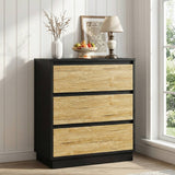 Wide Nightstand with 3 Drawers, Modern Chest of Drawers
