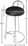 Ring Velvet Counter Stool - Elegant Contemporary Design with Durable Metal Frame & Cozy Cushion