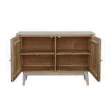 Ixora 2-door Wood Accent Cabinet White Washed and Black