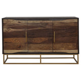 Zara 2-door 57-inch Wood Accent Storage Cabinet Black Walnut