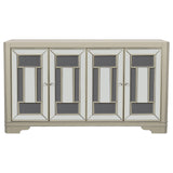 Toula 4-door Accent Cabinet Smoke and Champagne