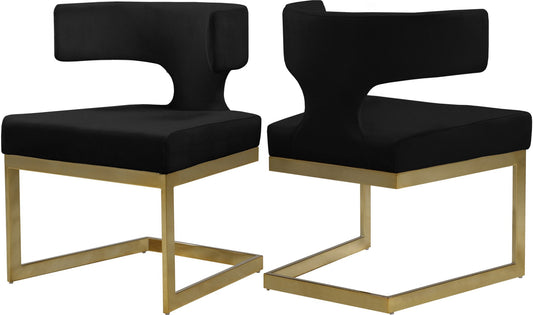 Alexandra Velvet Dining Chair - Contemporary Design with Luxurious Comfort and Durable Gold Base