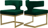 Alexandra Velvet Dining Chair - Contemporary Design with Luxurious Comfort and Durable Gold Base