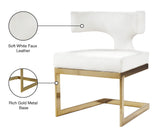 Alexandra Contemporary Dining Chair - Luxurious Upholstered Design with Gold Metal Base for Comfort
