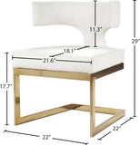 Alexandra Contemporary Dining Chair - Luxurious Upholstered Design with Gold Metal Base for Comfort