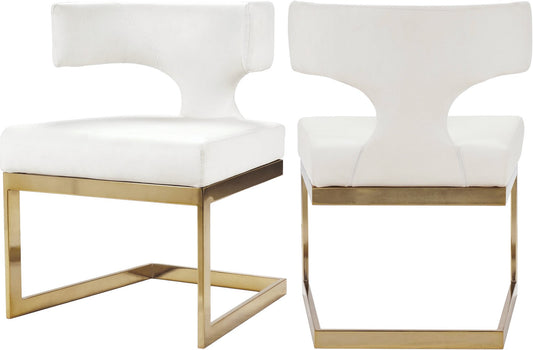 Alexandra Contemporary Dining Chair - Luxurious Upholstered Design with Gold Metal Base for Comfort