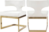 Alexandra Contemporary Dining Chair - Luxurious Upholstered Design with Gold Metal Base for Comfort