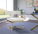Alexandra Contemporary Dining Chair - Luxurious Upholstered Design with Gold Metal Base for Comfort