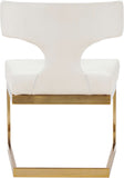 Alexandra Contemporary Dining Chair - Luxurious Upholstered Design with Gold Metal Base for Comfort