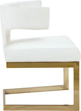 Alexandra Contemporary Dining Chair - Luxurious Upholstered Design with Gold Metal Base for Comfort