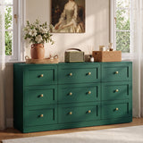 9-Drawer Dresser with Gold Knobs, 4 Colors