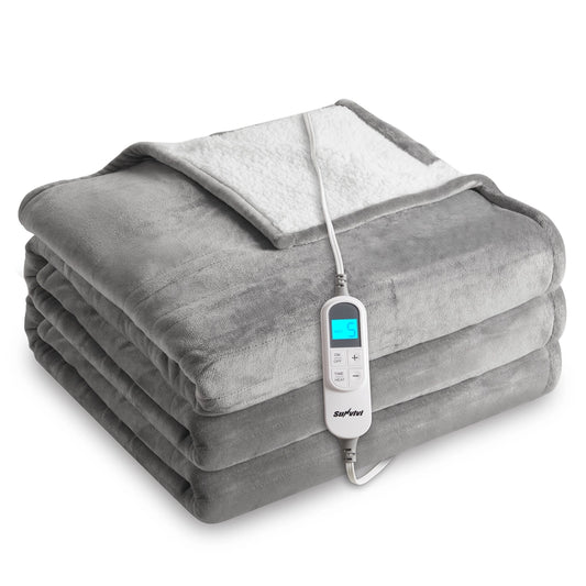 Queen Size Heated Blanket, Dual Control Electric Throw
