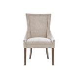 [Set of 2] All-Over Welting Dining Chair, Cream *