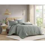 Wholesale Waffle Weave Textured All Season Comforter Set, Sage Green