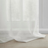 Floral Twist Tab Semi-Sheer Window Panel, White