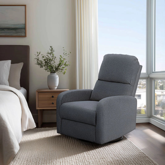 3-in-1 Swivel Glider Power Recliner Chair, Grey