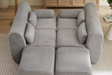 FLOVEX 141" 4-Seater Sofa with 2 Ottomans