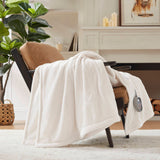 Heated Plush To Berber Electric Bedding Blanket, Ivory
