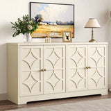 56" 4-Door Sideboard Cabinet – Adjustable Shelves