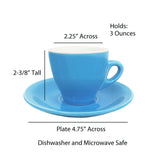 Lorren Home Porcelain Espresso Cups & Saucers, Set of 6
