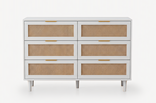 NESTO 43" Modern Rattan Drawer Cabinet