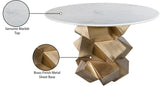 Walker Marble Dining Table with Brass Finish Base - Elevate Your Dining Room with Elegance and Style