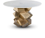 Walker Marble Dining Table with Brass Finish Base - Elevate Your Dining Room with Elegance and Style
