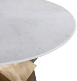 Walker Marble Dining Table with Brass Finish Base - Elevate Your Dining Room with Elegance and Style