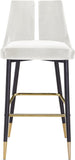 Sleek Contemporary Bar Stool Set of 2 - Luxe Design with Matte Black Legs and Gold Tips for Style