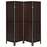 Deepika 4-Panel Room Divider Folding Screen Rustic Tobacco