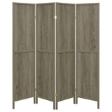 Deepika 4-Panel Room Divider Folding Screen Grey Driftwood