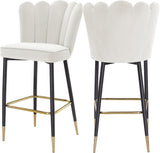 Lily Contemporary Bar Stool Set - Elegant Tufted Design with Gold-Tipped Legs for Luxe Appeal