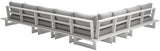 Maldives - 6 Piece Water Resistant Outdoor Patio Modular Sectional With White Base