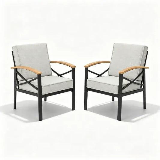 Patio Chairs with Cushions, Rust-Proof & All-Weather