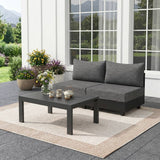 3-Piece Outdoor Aluminum Conversation Set with Cushions