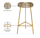 Tuscany Stylish Iron Bar Stool with Wire Seat for Contemporary Home Bar and Industrial Appeal