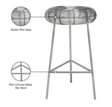 Tuscany Stylish Iron Bar Stool with Wire Seat for Contemporary Home Bar and Industrial Appeal