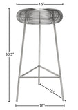 Tuscany Stylish Iron Bar Stool with Wire Seat for Contemporary Home Bar and Industrial Appeal