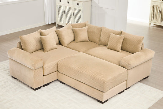DESEO 79" Sectional Sofa with Ottoman
