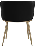 Skylar Contemporary Dining Chair Set of 2 - Stylish Velvet Seating with Gold Legs for Modern Homes