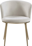 Skylar Contemporary Dining Chair Set of 2 - Stylish Velvet Seating with Gold Legs for Modern Homes