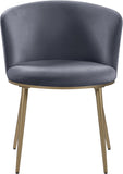 Skylar Contemporary Dining Chair Set of 2 - Stylish Velvet Seating with Gold Legs for Modern Homes