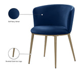 Skylar Contemporary Dining Chair Set of 2 - Stylish Velvet Seating with Gold Legs for Modern Homes
